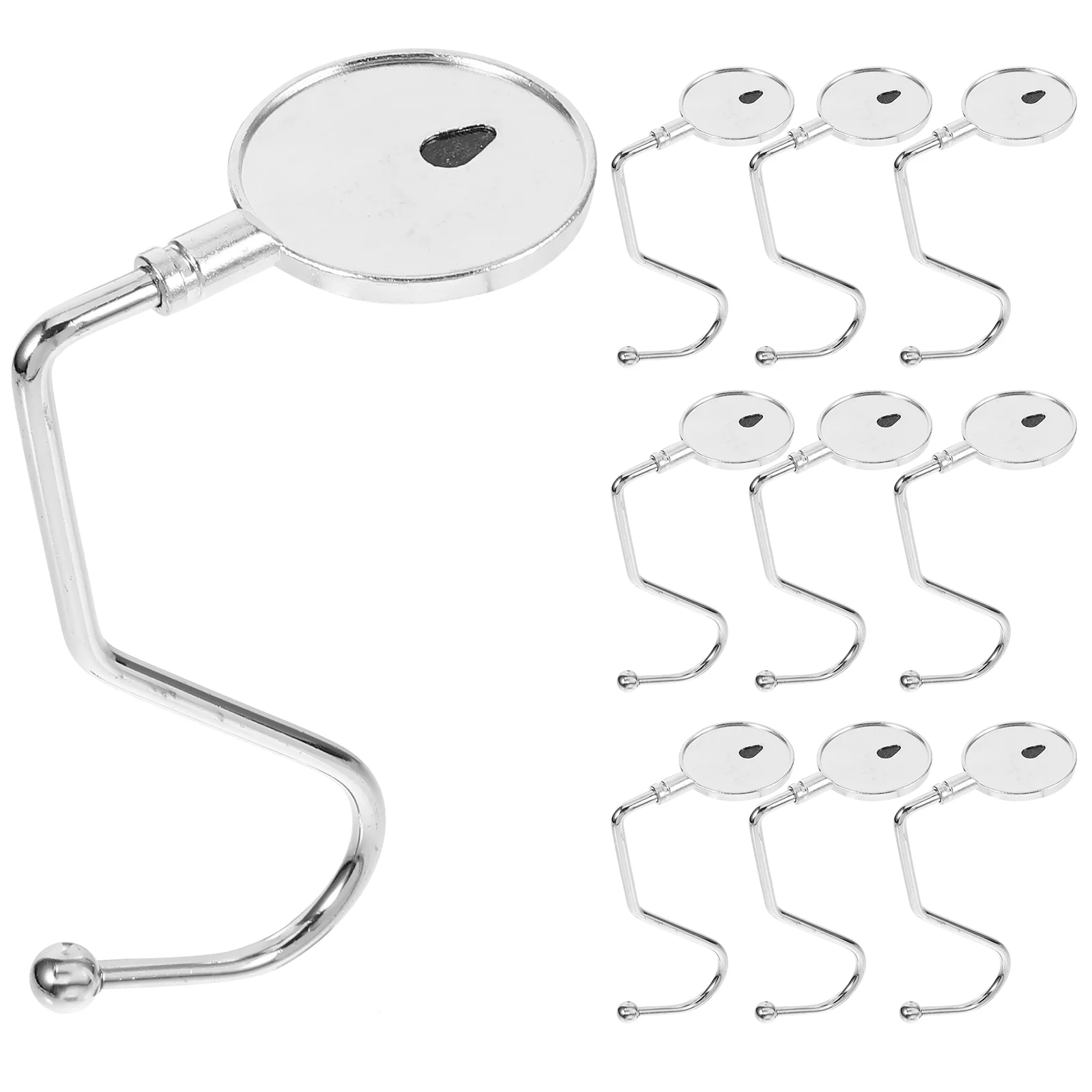 

10 Pcs Coat Hanger Table Anti-skid Hook Student Office The Tote Bag Holder Aluminum Alloy + Iron Purse Desk