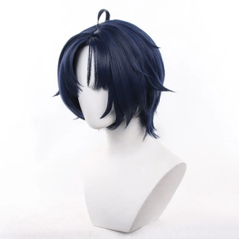 Zenless Zone zéro Asaba Harumasa Cosplay perruque habiller perruque homme bleu foncé cheveux courts Halloween Costume accessoires + perruques casquette