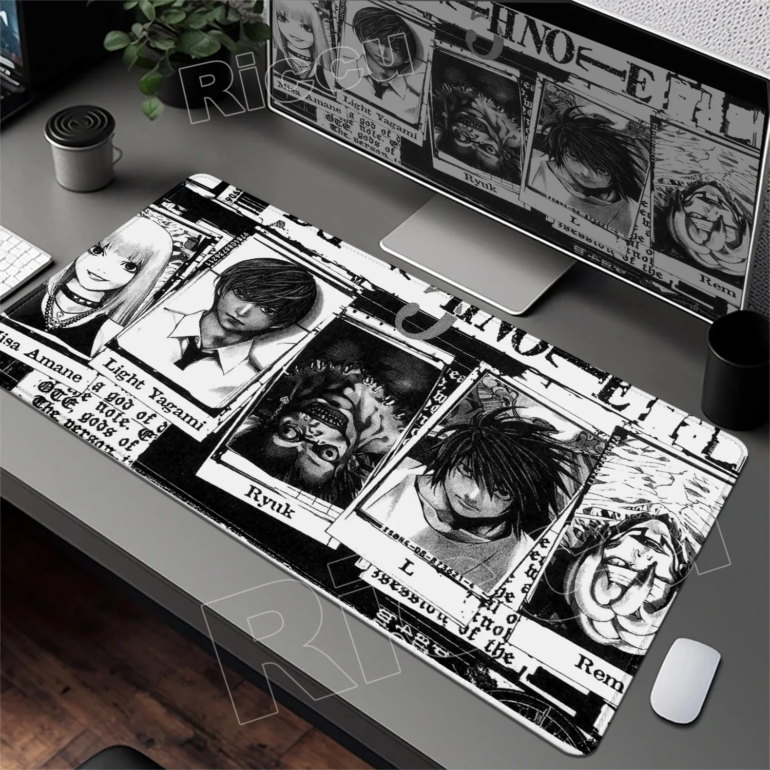 

Masterpiece Anime Death Note 700X400 Mousepad HD Print Computer Gamers Locking Edge Mouse Pad XXL 900x400mm Keyboard PC Desk Pad