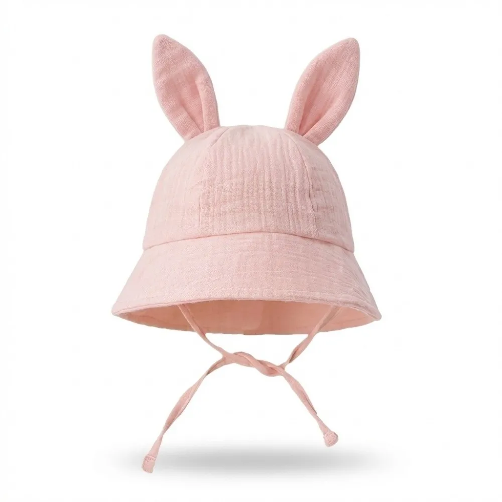 

Fashion Thin Baby Fisherman Hat Adjustable Cute Rabbit Ears Princess Hat Solid Color Baby Sunhat Spring Summer