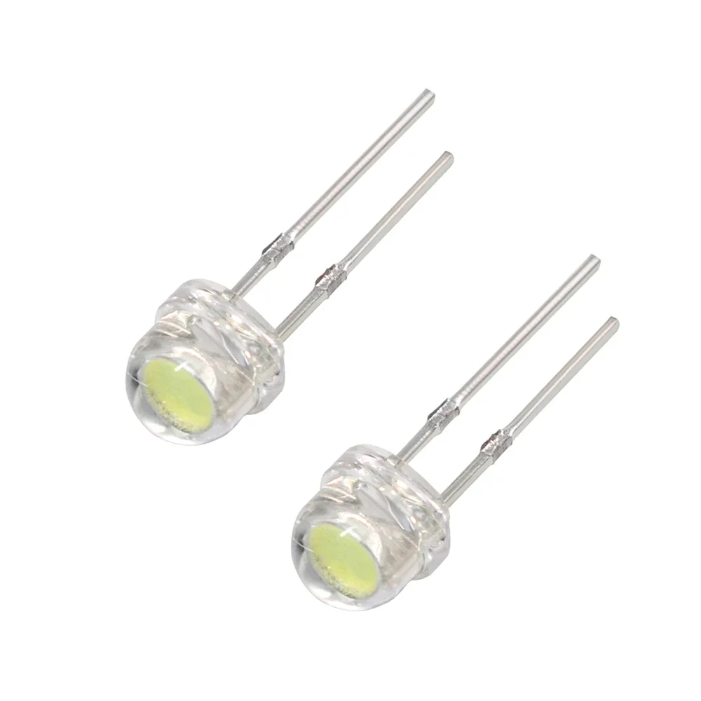 50PCS Straw Hat LED Diode 5MM Blue Green Red Yellow White Light Emitting F5 Super Bright Led