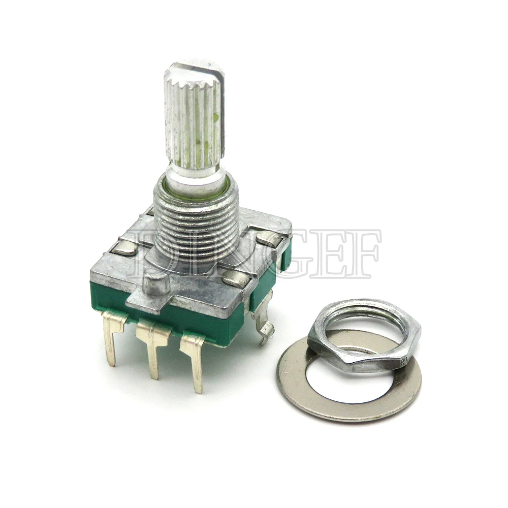 1 pz EC16 interruttore encoder rotativo da 360 gradi EC16 codificatore audio codifica 5 pin manico lungo 15MM 20MM interruttore a pressione