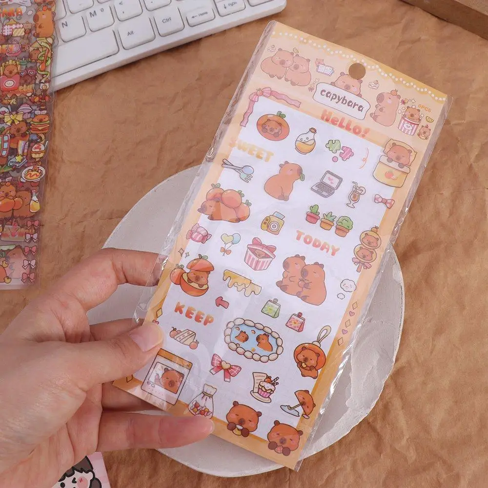 Süße Capybara Stapeln Capybara Aufkleber Mode Lustige Bade Capybara Aufkleber DIY Papier Cartoon Kapibara Aufkleber Mädchen
