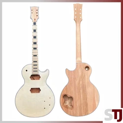 1 set Best New LP style Guitar Maple wood Body and neck DIY Unfinished Electric Guitar accessories