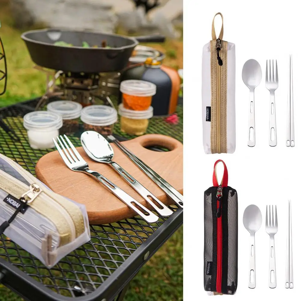 Useful Outdoor Tableware Lightweight Portable Cutlery Food Grade Have Meal Portable Spoon Fork Cutlery Camping Equipment