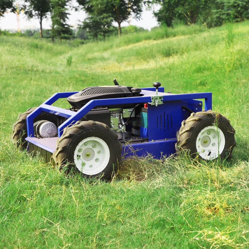 Tondeuse à gazon télécommandée à roues personnalisée, batterie 48V LiFePO4, autonomie 2,5h, 2000 ㎡ /h Efficacité, Tracteur zéro-tours, pour la maison et le loin