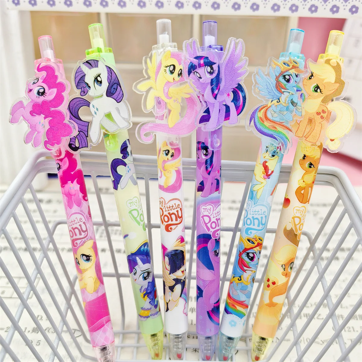 6/48 My Little Pony Unisex Pen Cartoon Press Pen 0.5m Black Stationery Pen Office Writing Tools Learning Supplies student Gift view 3