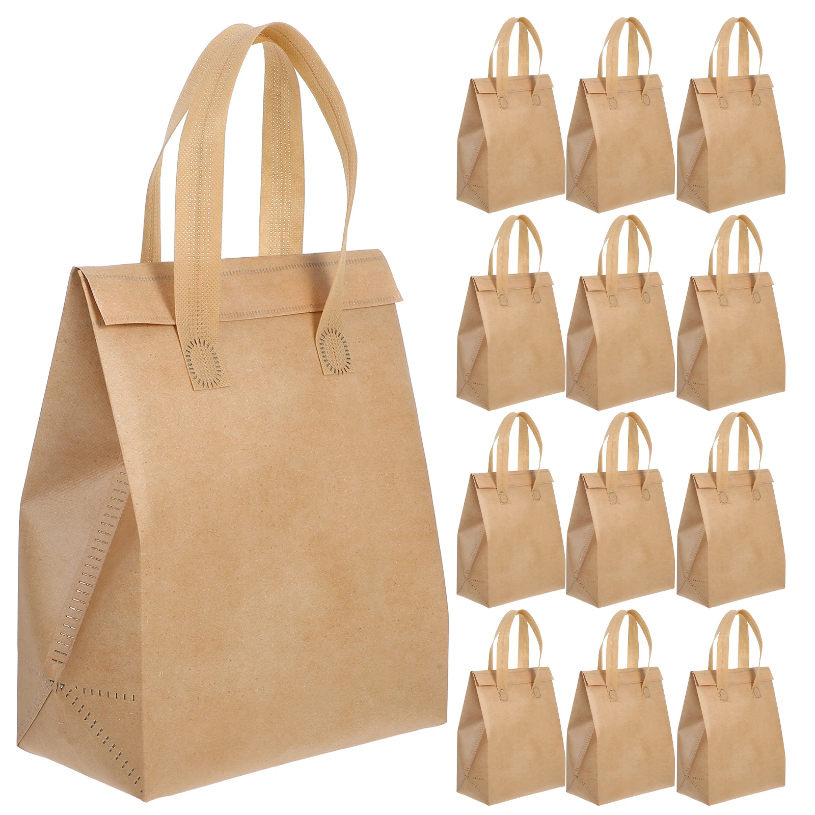 

50 pcs Insulated Bags Thickened Design for Coffee Milk Tea Drinks Take Away Reusable Nonwoven Grocery Beverage Carrier Fast Food