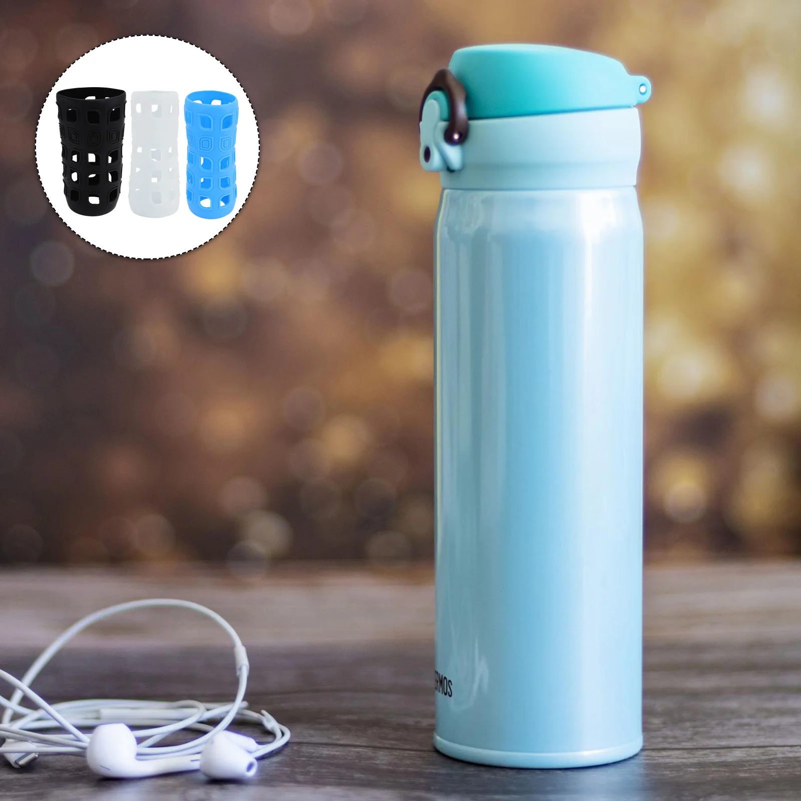 

3Pcs Silicone Bottle Sleeves Heat Insulation Lightweight Durable Portable Protective Cover for Sports Bottles Cup Covers