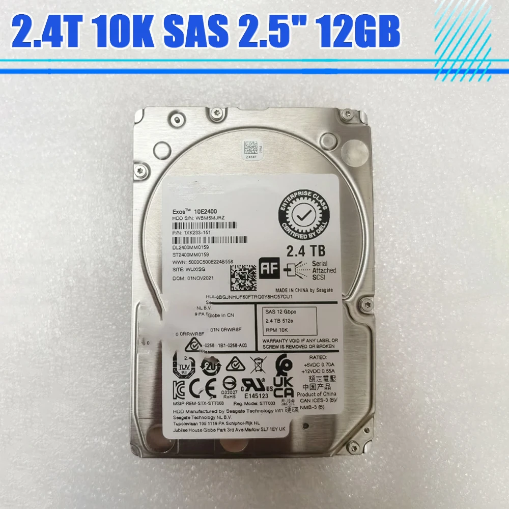 

2.4T 10K SAS 2.5" 12GB ST2400MM0159 0RWR8F HDD Server Hard Disk For Dell