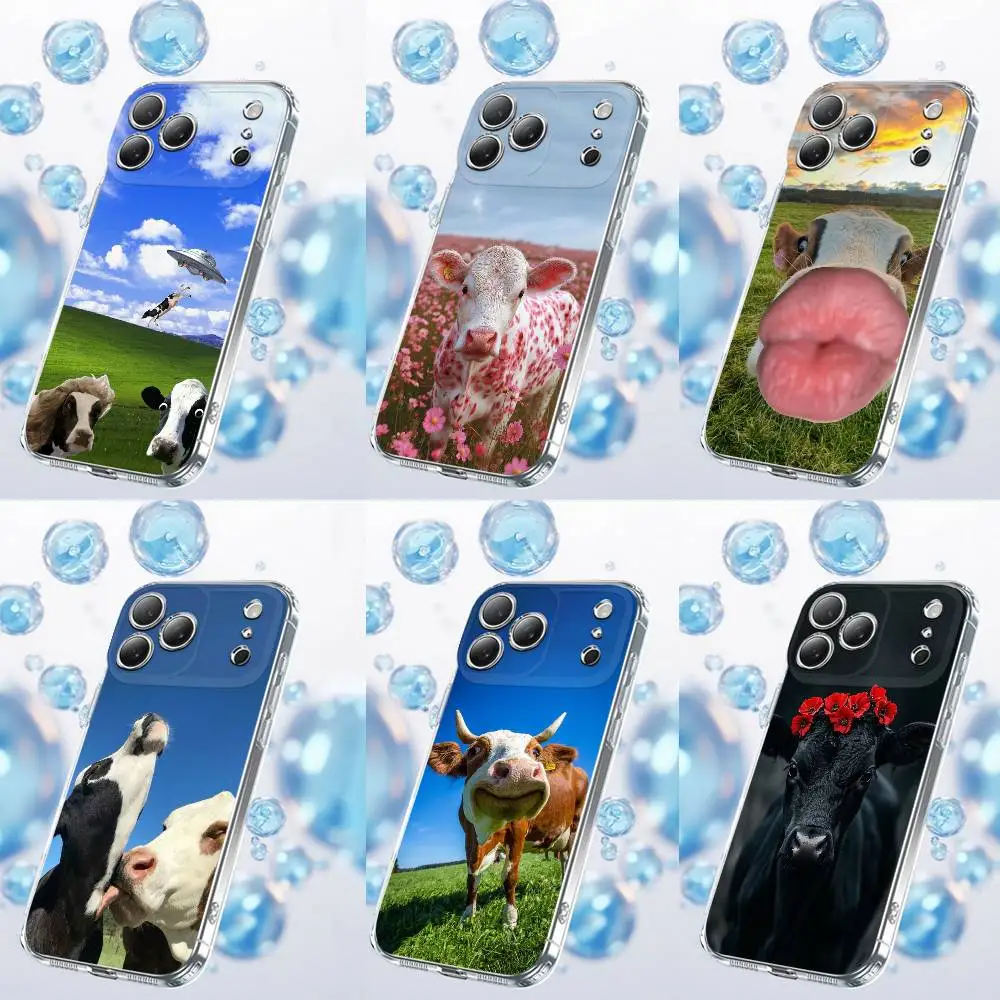 

Flower Milk Dairy Cow Cows OX Phone Case For iPhone 17,16,15,14,13,12,11 Plus,Pro,Max,Plus,E,SE4,Air,Mini Transparent
