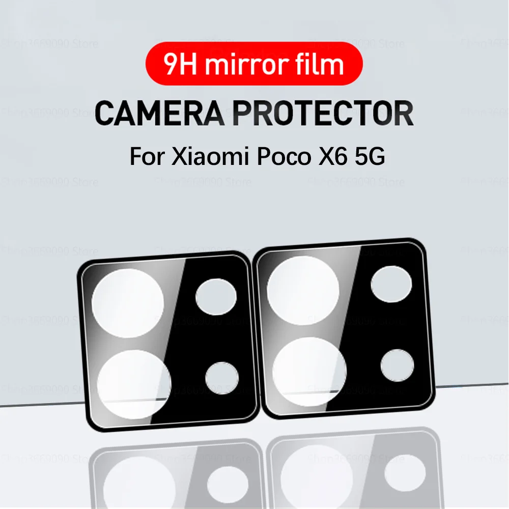 2Pcs 3D Back Camera Lens Protector Case For Xiaomi Poco X6 Poko Little X6 X 6 6X PocoX6 Tempered Glass Film Ring Rear Lens Cover