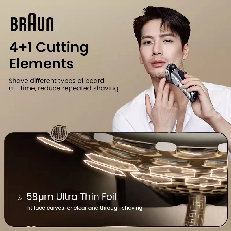 Бритвенная головка Braun Series 9 Pro, совместимая с моделями Braun Series 9 4 + 1 режущие элементы 58, ультратонкая фольга Braun 94M