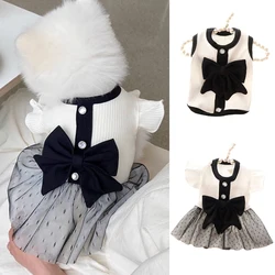 Summer Dog Clothes Bowknot Luxury Dress Cat Princess Dresses Chihuahua Yorkie Thin Sweet Skirts Puppy Costume Pet Supplies