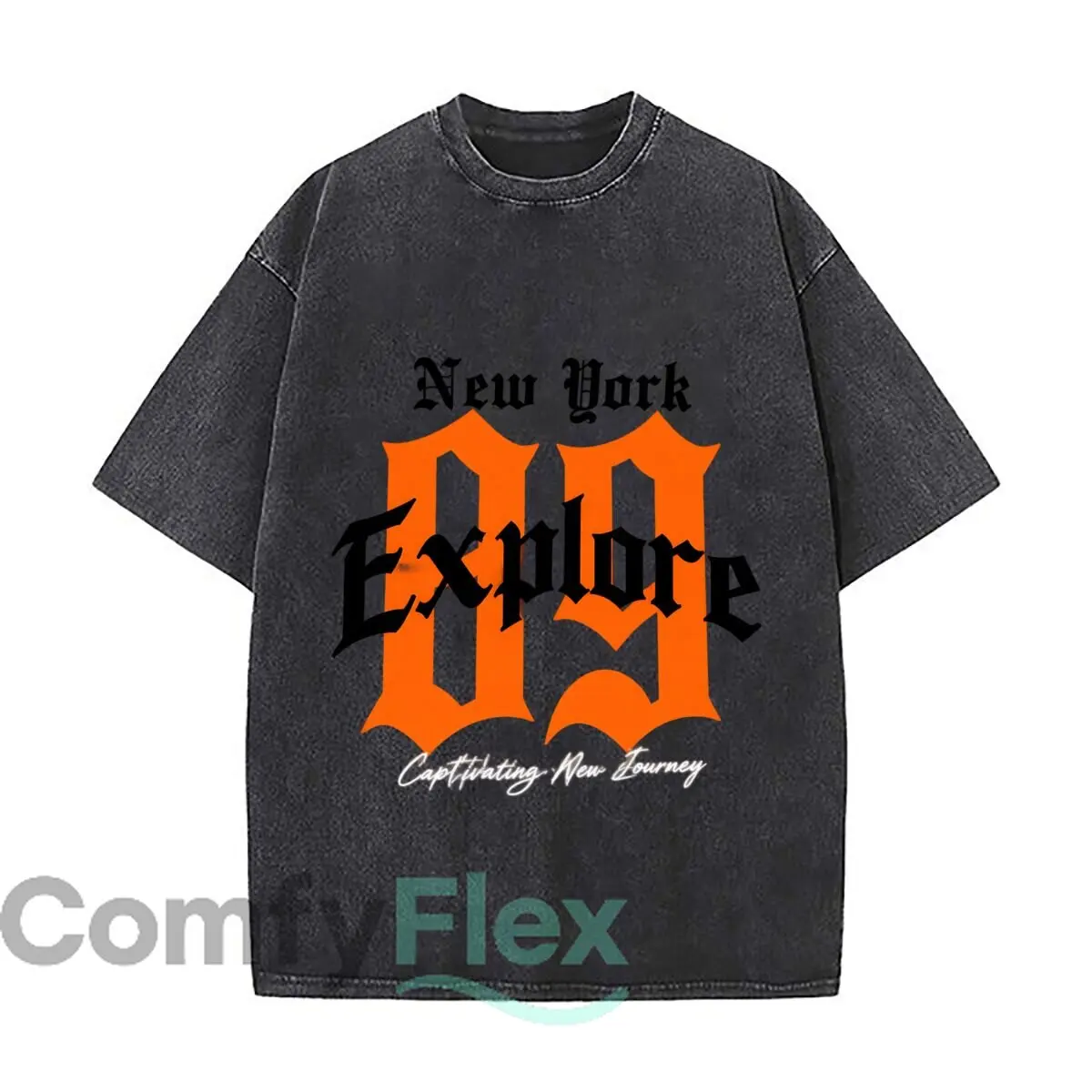 New York Explore Captivating New Journey Graphic Vintage Distressed Loose Streetwear Tops