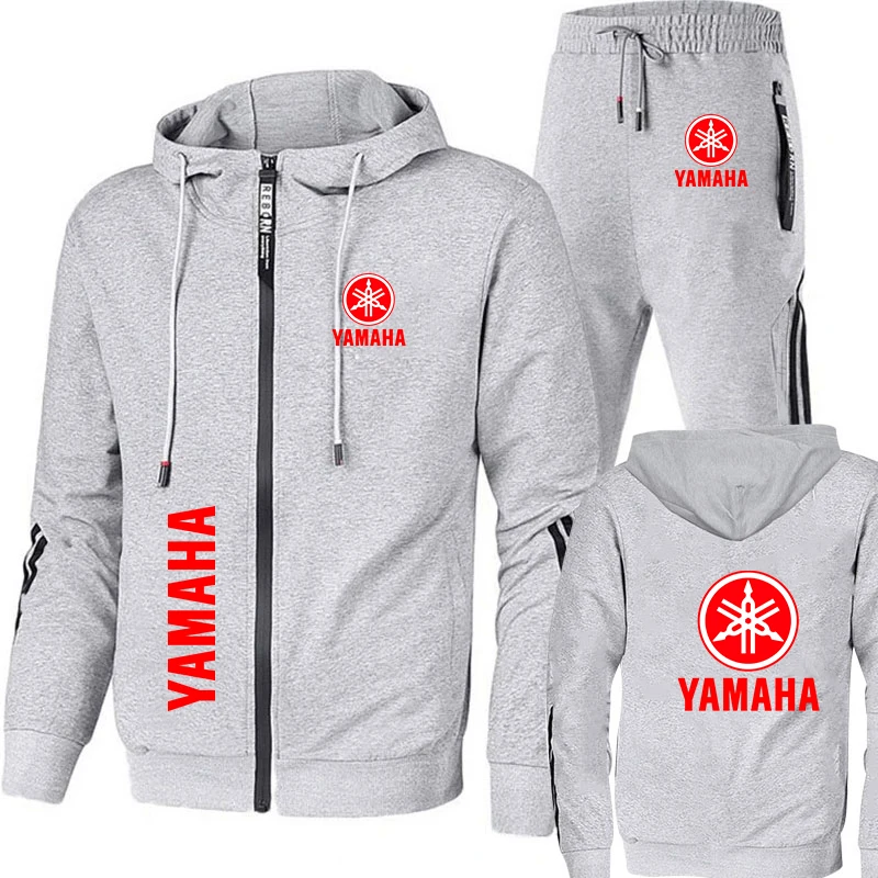 2024 New Yamaha Tracksuit Men's Clothing Yamaha Motorcycle Logo Print Sweat Suits Zip Sweatshirt&Pant Sets Men Sportswear S-3XL