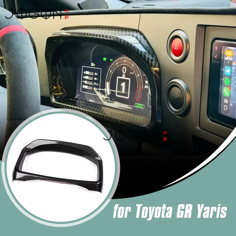 DRY Carbon Fiber Car Interior Center Control Instrument Speed Panel Cover Trim Accessories For Toyota GR Yaris 2025 2026