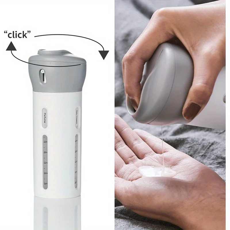 4-in-1 Lotion Shampoo Gel Travel Cosmetics Set Press Dispenser Shower Bottle Reusable Portable
