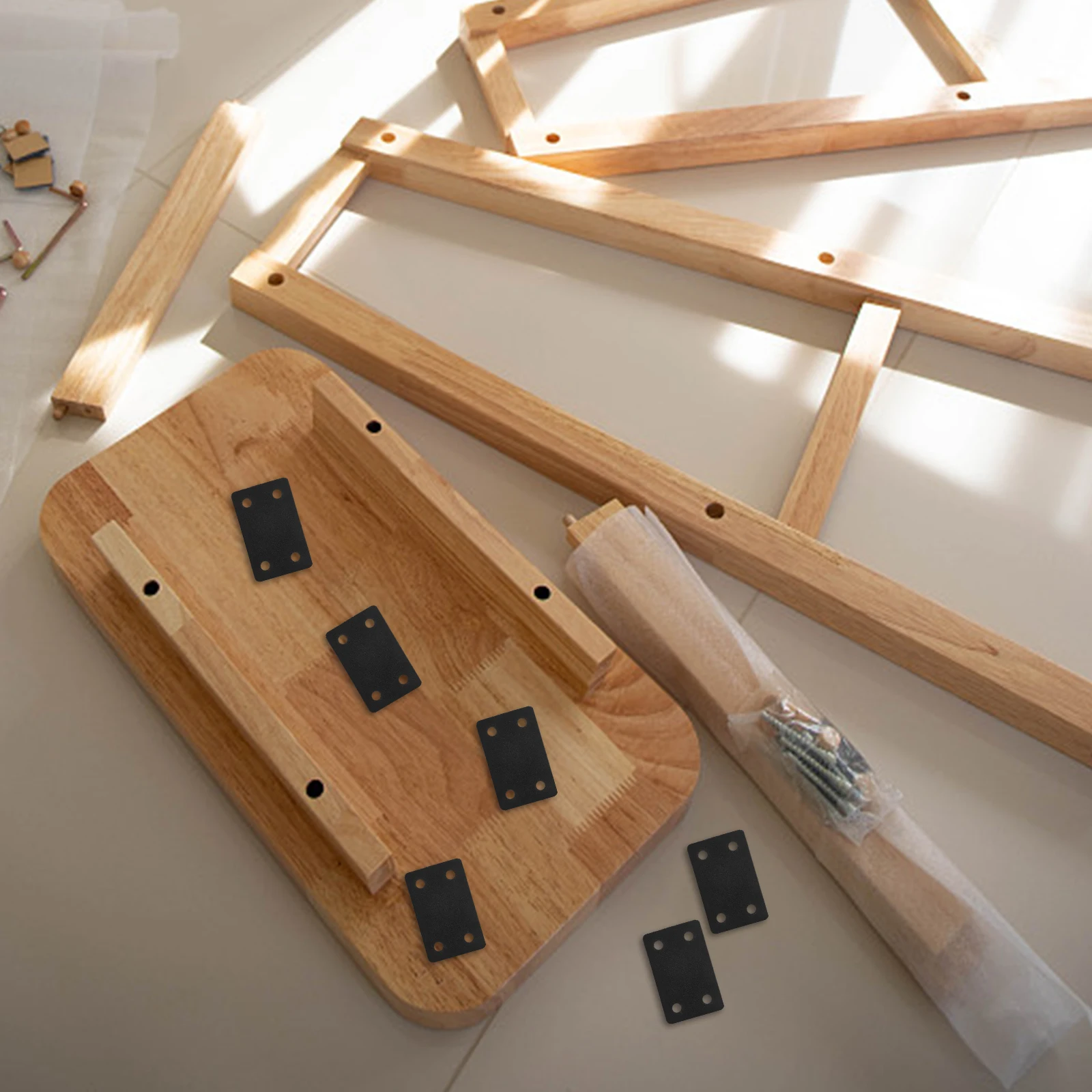 

10Pcs Stainless Steel Straight Furniture Plates Metal Brackets Flat Mending Plates Repair Brackets for Wood Flat Joining Plate