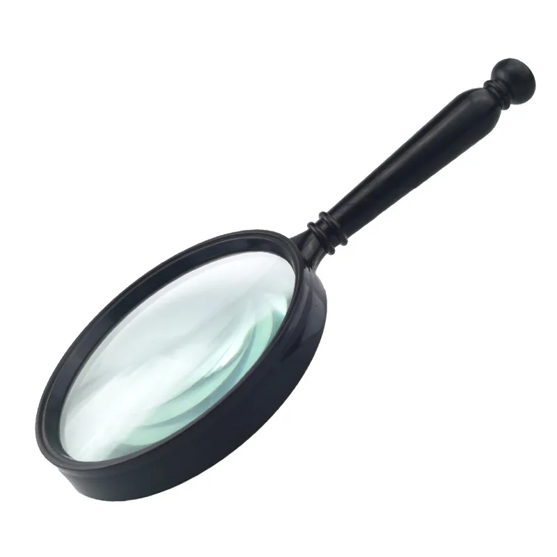 Round handle color handheld high-definition 10x elderly reading magnifying glass display and sales gift glass lens 105MM