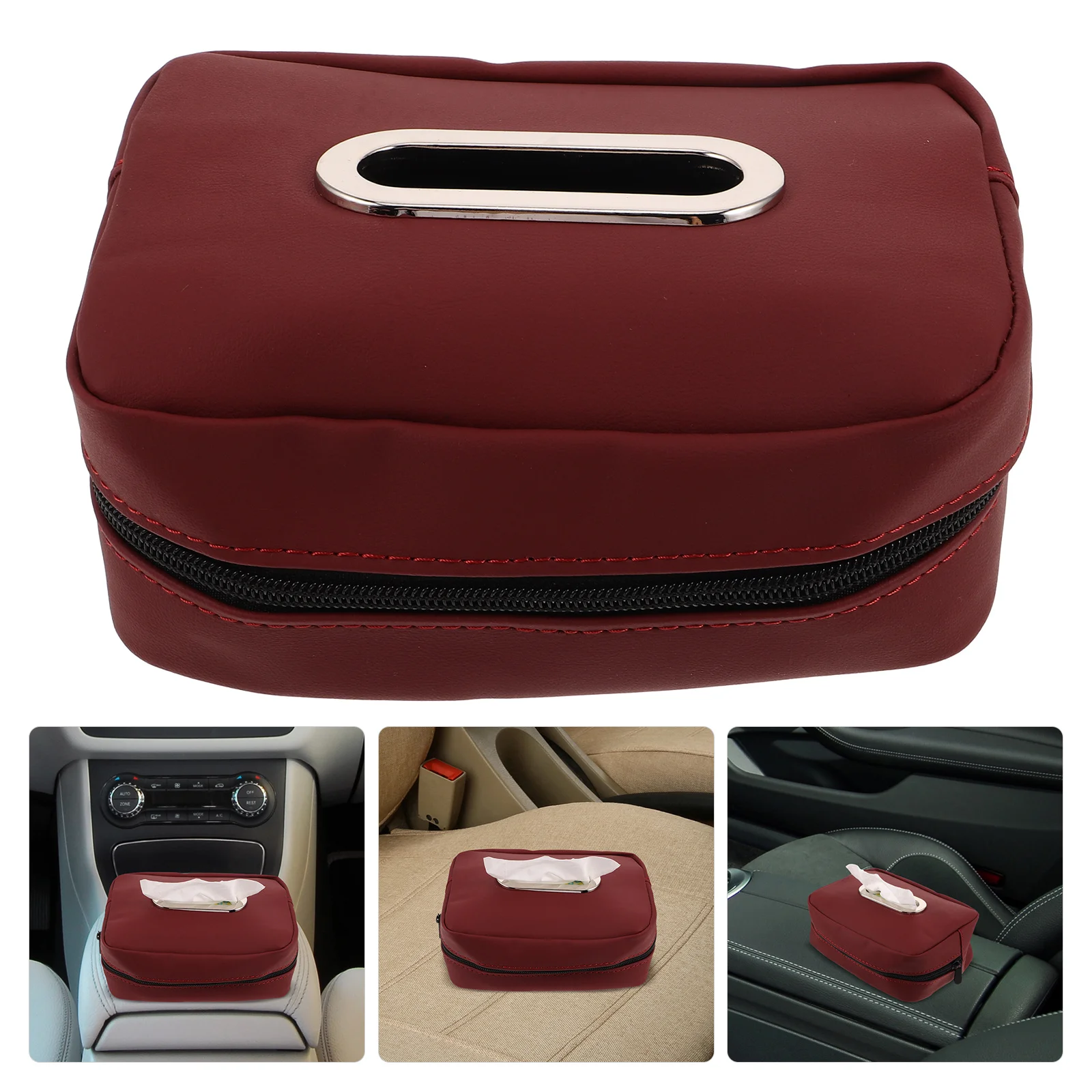 

Держатель для салфеток из искусственной кожи, коробка для салфеток на заднем сиденье, черный прямоугольный автоматический органайзер для бумаги, эластичная лента для автомобиля, офиса, домашнего использования, автомобильная коробка для салфеток