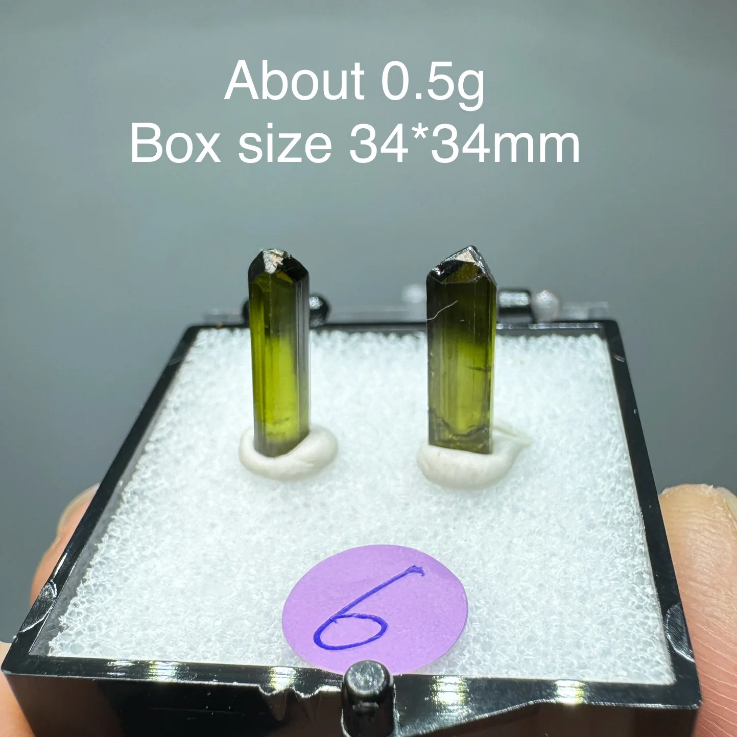 Natural Clear Green Tourmaline Mineral Specimen Crystal Quartz Healing Stone Home Decor Box Size 34X34mm view 5