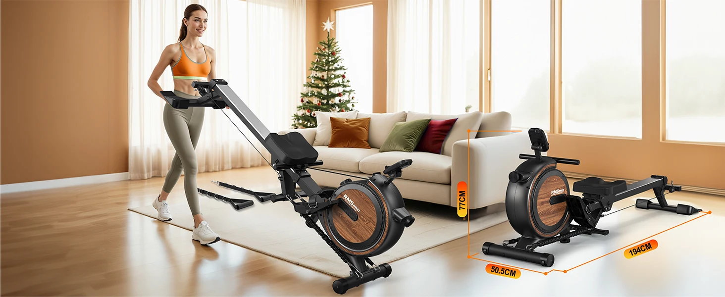 Magnetisches Rudergerät mit Einzigartigem Seilsystem, 2-in-1 Kardio- & Krafttraining, Bluetooth-Monitor, Tablet-Halterung, 160KG Maximalgewicht – Detail 10