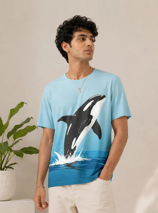 Men's Cartoon Dog Color Block Print Round Neck Short Sleeve T Shirt Cute Animal Loose Versatile Daily Casual Tee Mens Clothing