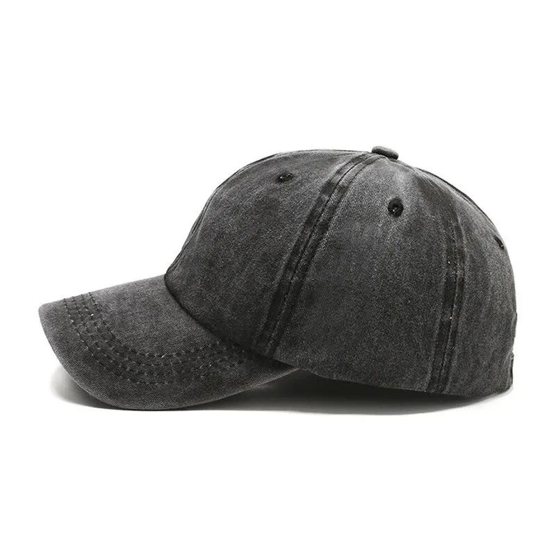 Cappello da baseball in denim retrò di tendenza tinta unita con protezione solare Four Seasons Cappello da sole versione coreana Berretto alla moda