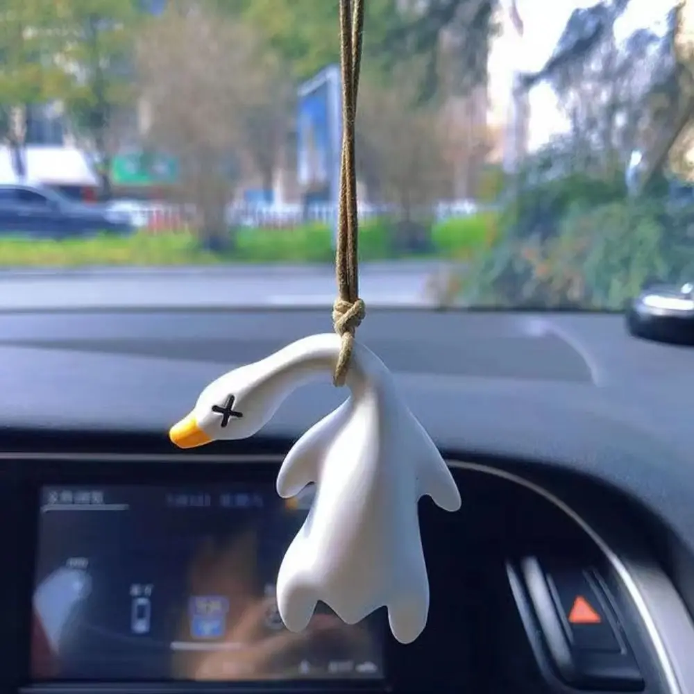 2Pcs Color Changing Color Changing Swing Goose Cute Fashion Swing Duck Car Pendant 2Pcs Metal Car Hanging Ornament Wall Decor
