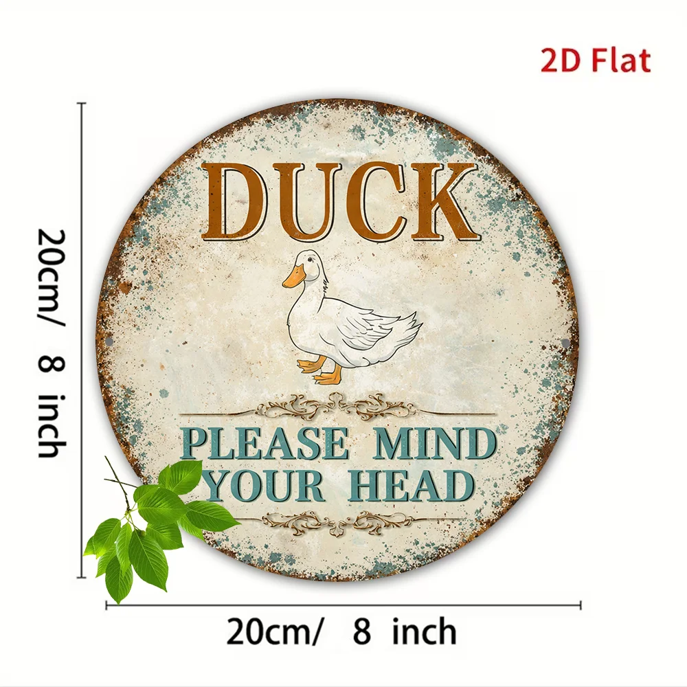 2D Flat, 1pc 8x8in/20x20cm 2D Flat Round Sign, Vintage 