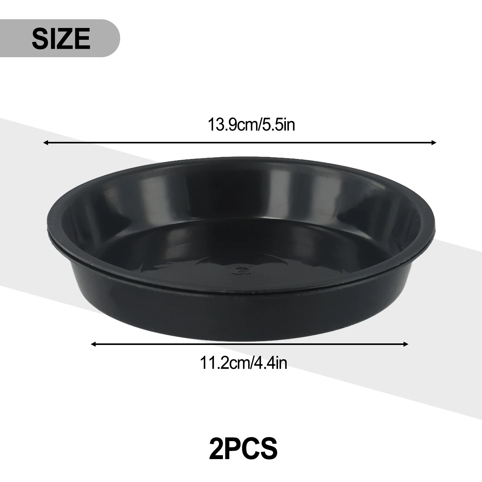 PP Plastic Round Saucer Trays Set of 2 for Potted Plants Succulents Flower Pots to Catch Excess Water and Protect Surfaces