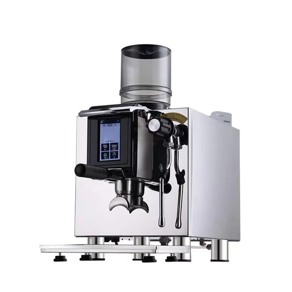 Coffee Machine, 220V Commercial Italian Semi-Automatic, Extraction Pressure of 20 Bar, Microcomputer Screen for Easy Control