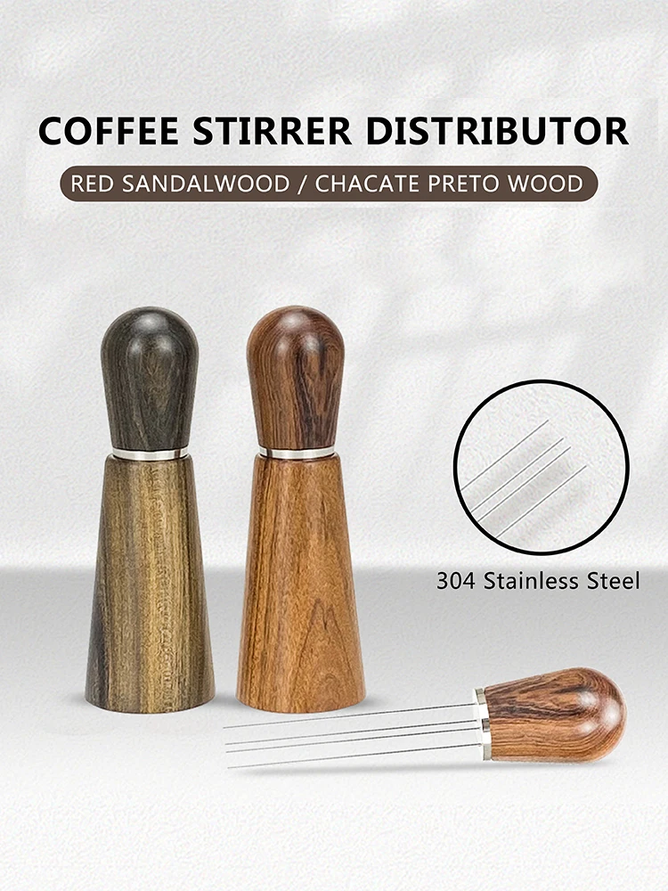 Coffee WDT Tools Needle Distributor Stainless Steel Powder Stirrer With Wooden Stand Espresso Maker Accessories Barista Tools
