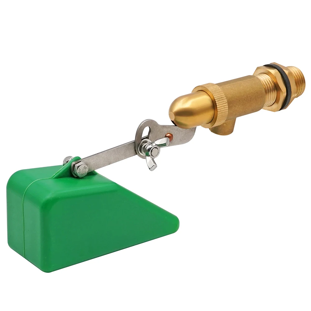 1/2 inch Threaded Brass Float Valve with 180 Degree Rotation Capability for Water Level Adjustment in Multiple Applications