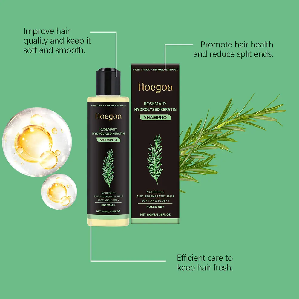 100ML Rosemary Hair Care Shampoo,Natural Herbal Volumizing Shampoo for Women Men,Moisturizing Repairing Hair Care Shampoo