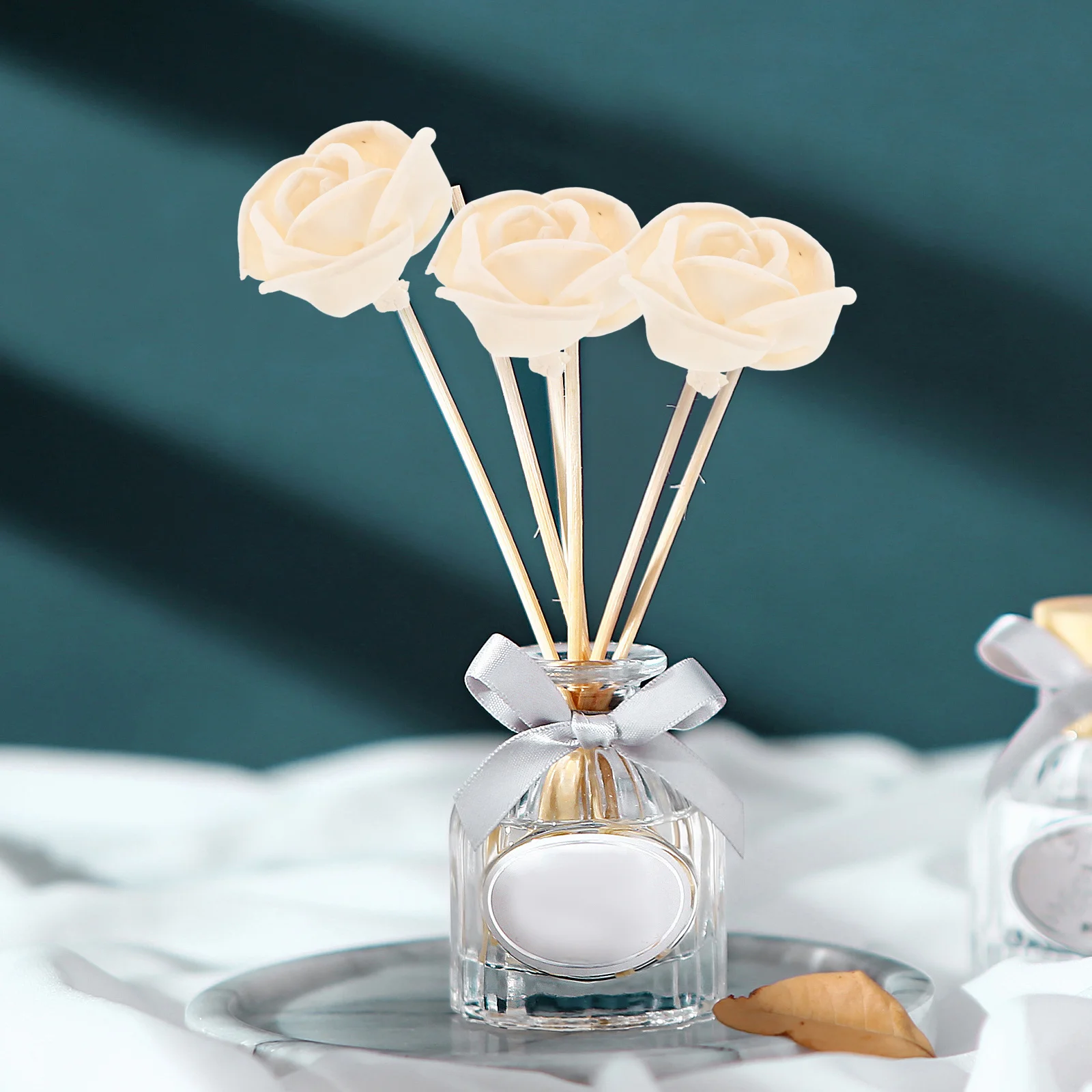 

6pcs Artificial Rose Aromatherapy Diffuser Paper Flowers For Home Car Decor Essential Oil Diffuser Flameless Wedding Party