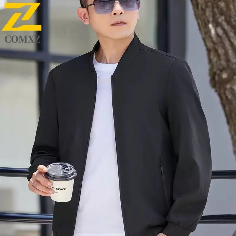 

COMXZ Jacket Anti Wrinkle Windproof Outdoor Travel Hiking Jogger Athleisure Stand Collar Jacket Classic Man Clothes Jackets