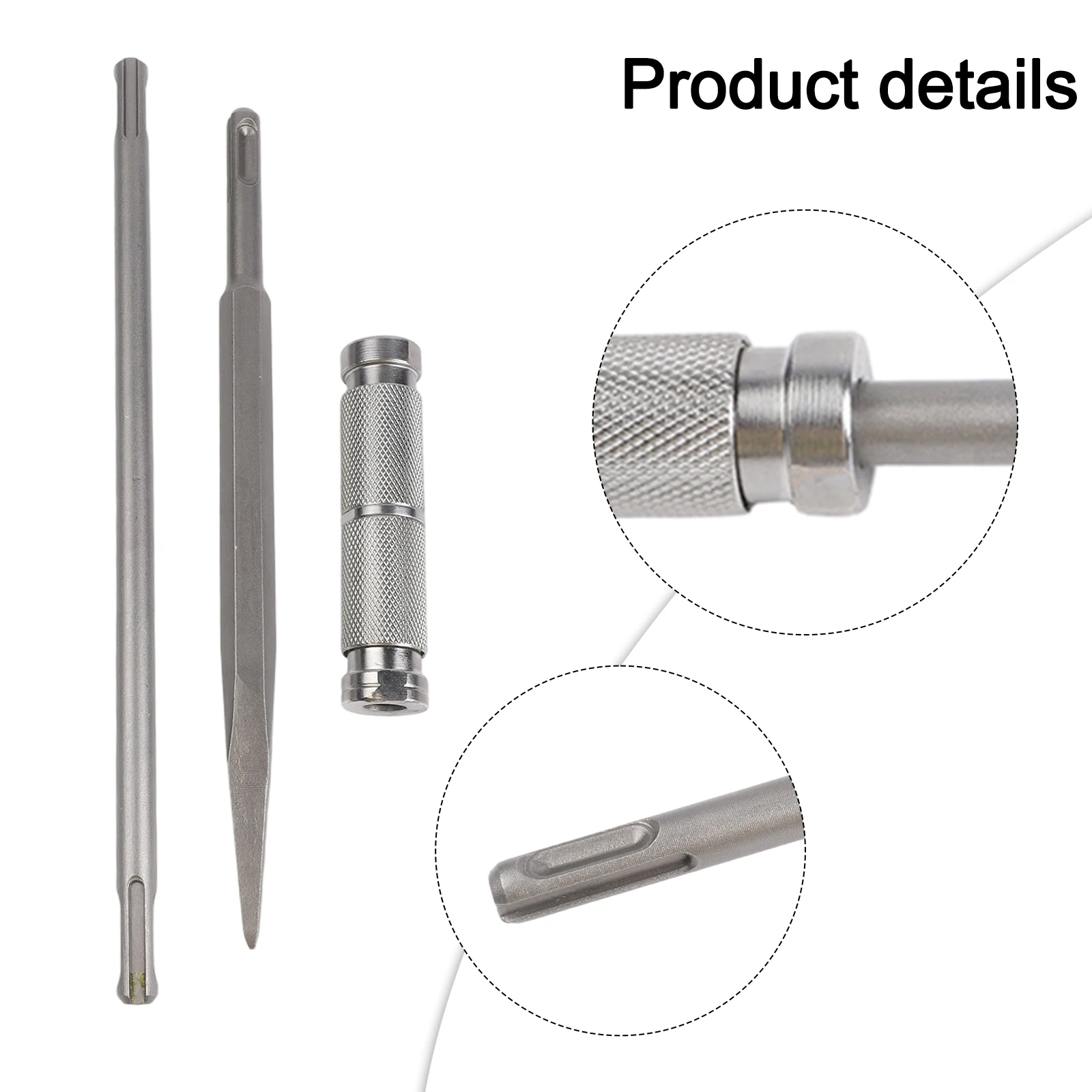 26cm Double-Ended Round Shank Extension Rod For SDS PLUS Hammer Drills - Quick-Release High Carbon Steel Adapter