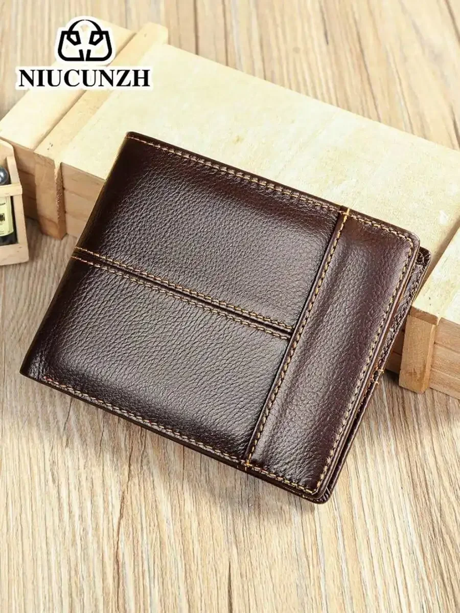 

Genuine Leather RFID Anti-Theft Brush Wallet Top Layer Cowhide High-End Business Wallet Classic Fashion Multi Slot Wallet Fall M
