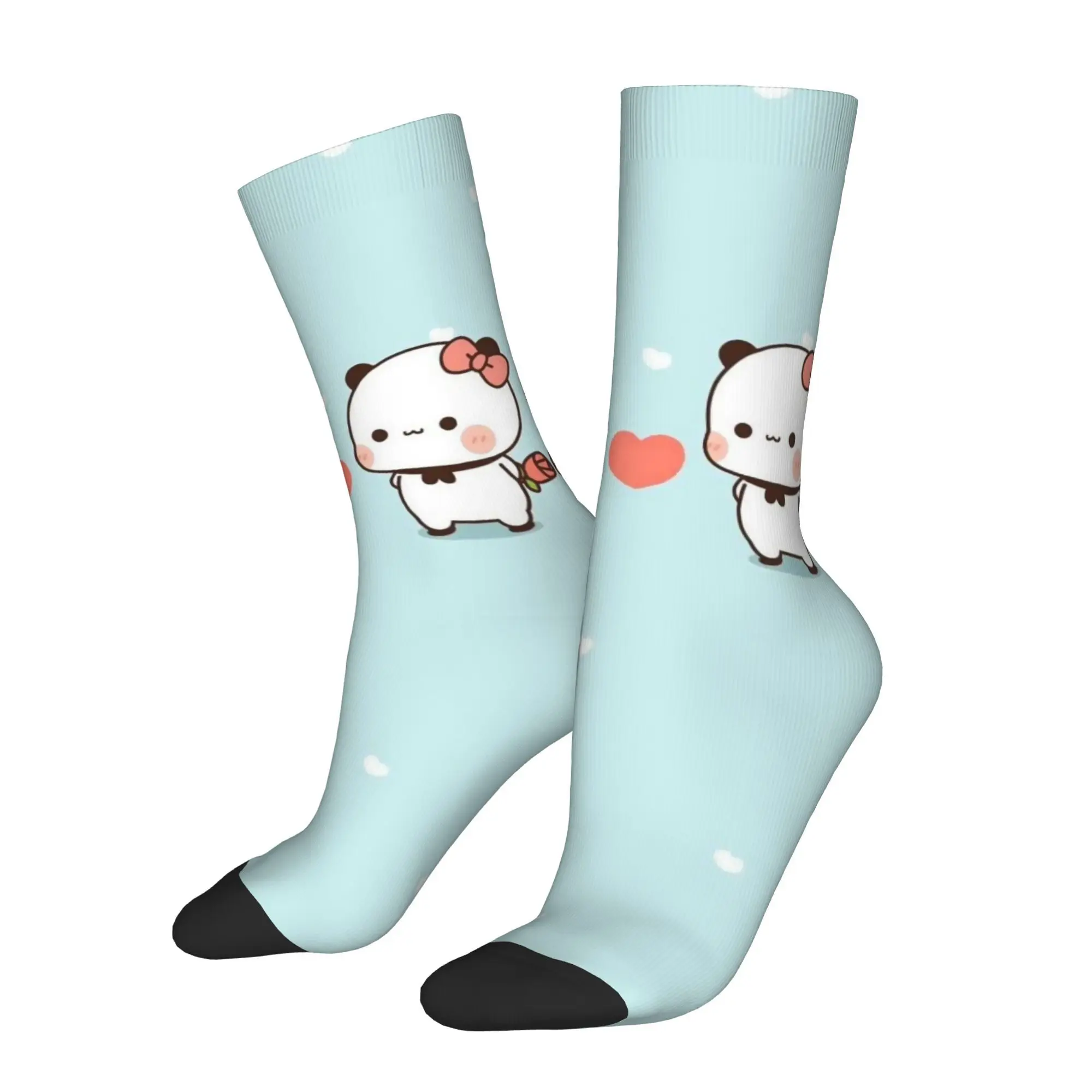 

Funny Crazy Sock for Men Panda Bear And Brownie Harajuku Bubu Dudu Cartoon Pattern Printed Crew Sock Casual Gift