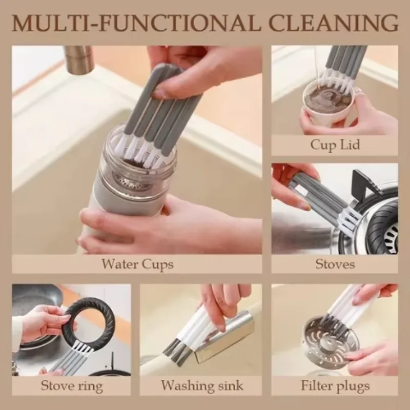 Multi Purpose Cup Lid Keyboard Gap Brush Curling Cup Lid Brush Air Cushion Comb Cleaning Brush Bottle Cap Groove Gap Accessories