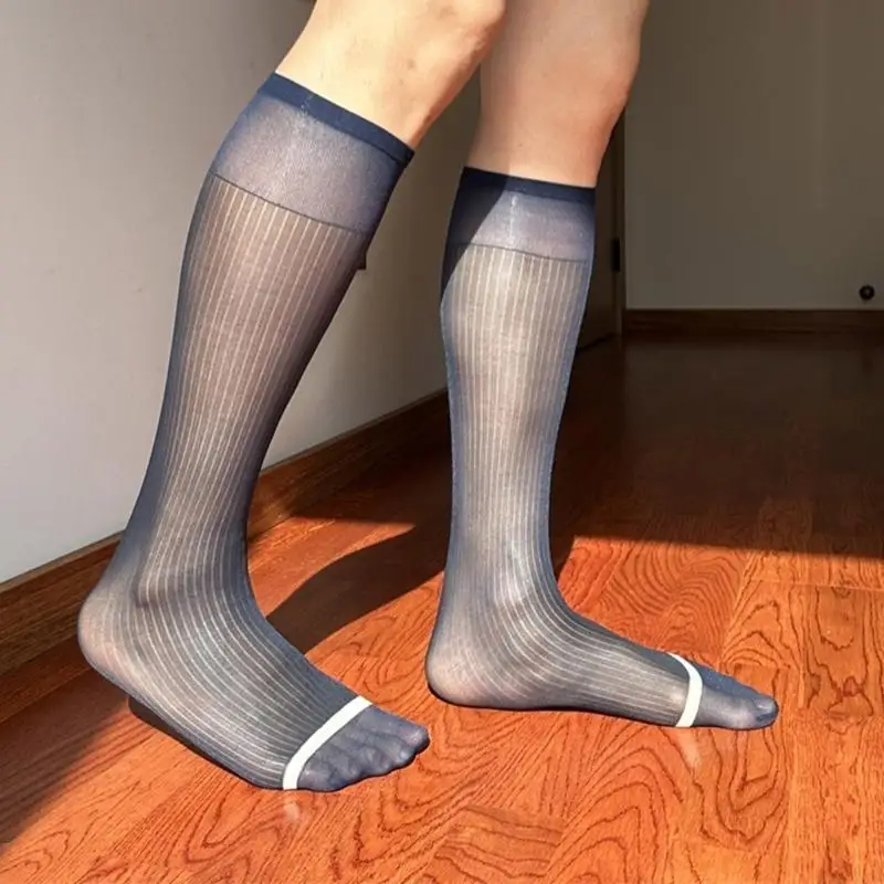 

M6CD Мужские носки по длине колена с полосатыми рисунками бизнес -платья чулки