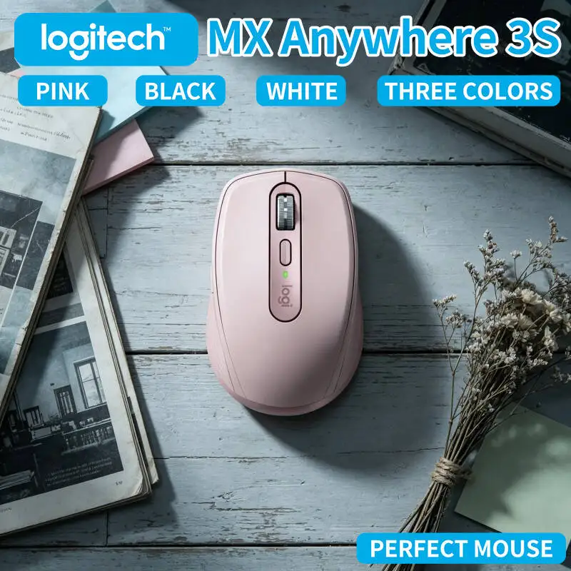 

Travel MX Anywhere 3S - 8000 DPI, Hyper-Scroll, USB-C Quick Charge, Compact for Shoe Tour Backpack & Laptop Bag