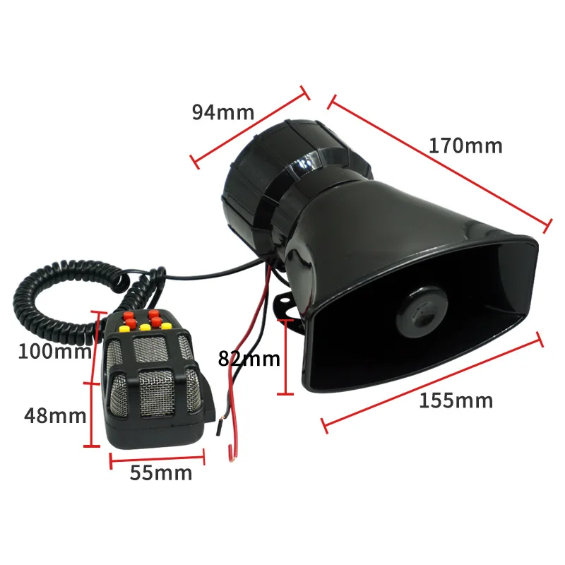 Motorcycle, Off-road Vehicle, Car Mounted Loudspeaker, Seven Tone Shouting Horn, Loudspeaker for Publicity, Waterproof Horn