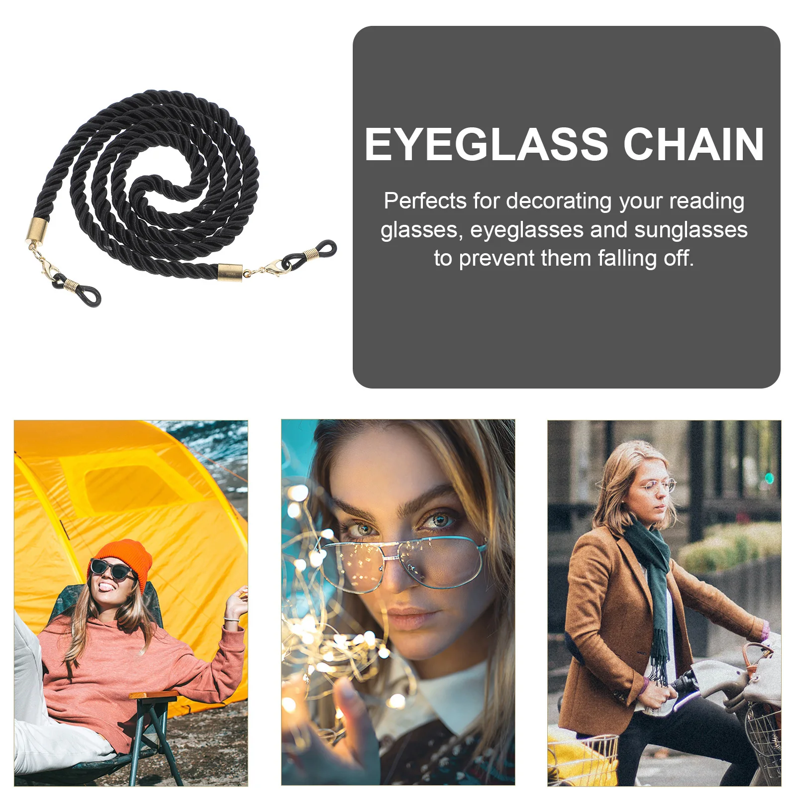 

Multifunctional Eyeglasses Chain Anti-Slip Glasses Strap for Adults Fashionable Lanyard Cord Sunglasses Retainer Holder