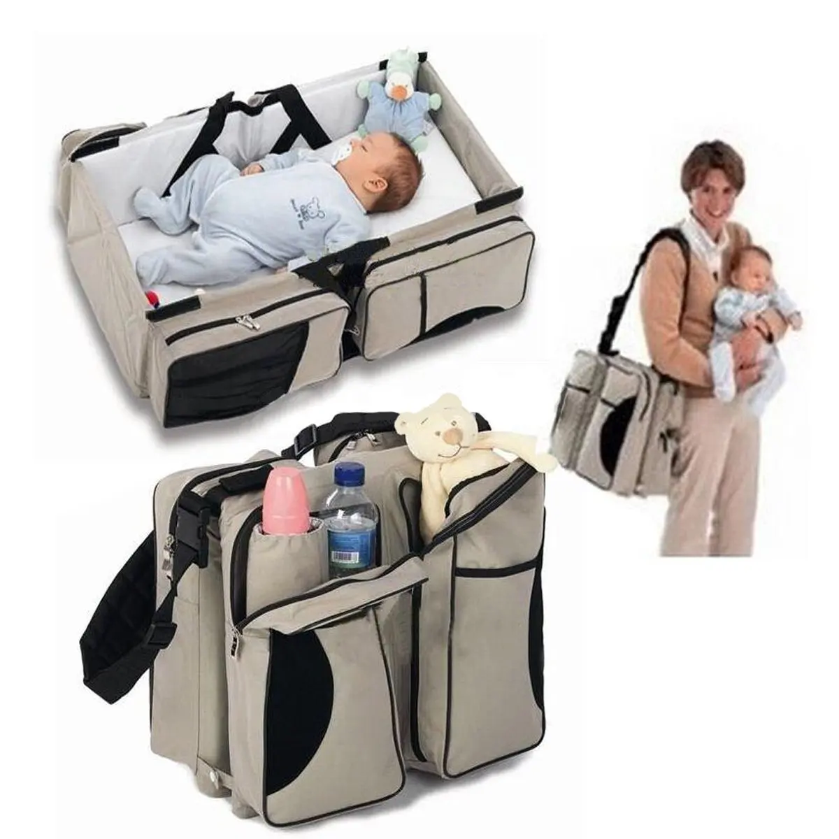 

Mommy Bag Baby Backpack Foldable Mommy Bag Crib Lightweight Single Shoulder Bag Large Capacity Mother-to-baby Bag