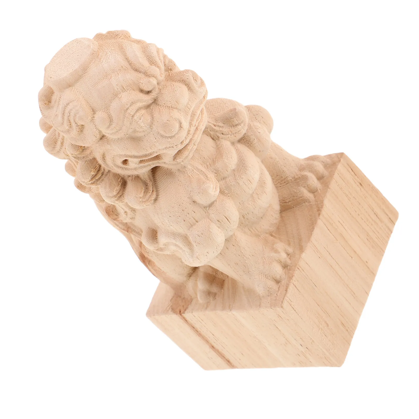 Handcrafted Solid Wood Lion Finials for Garden Bridges Outdoor Arch Bridge Column Caps Decorative Miniature Chinese Style