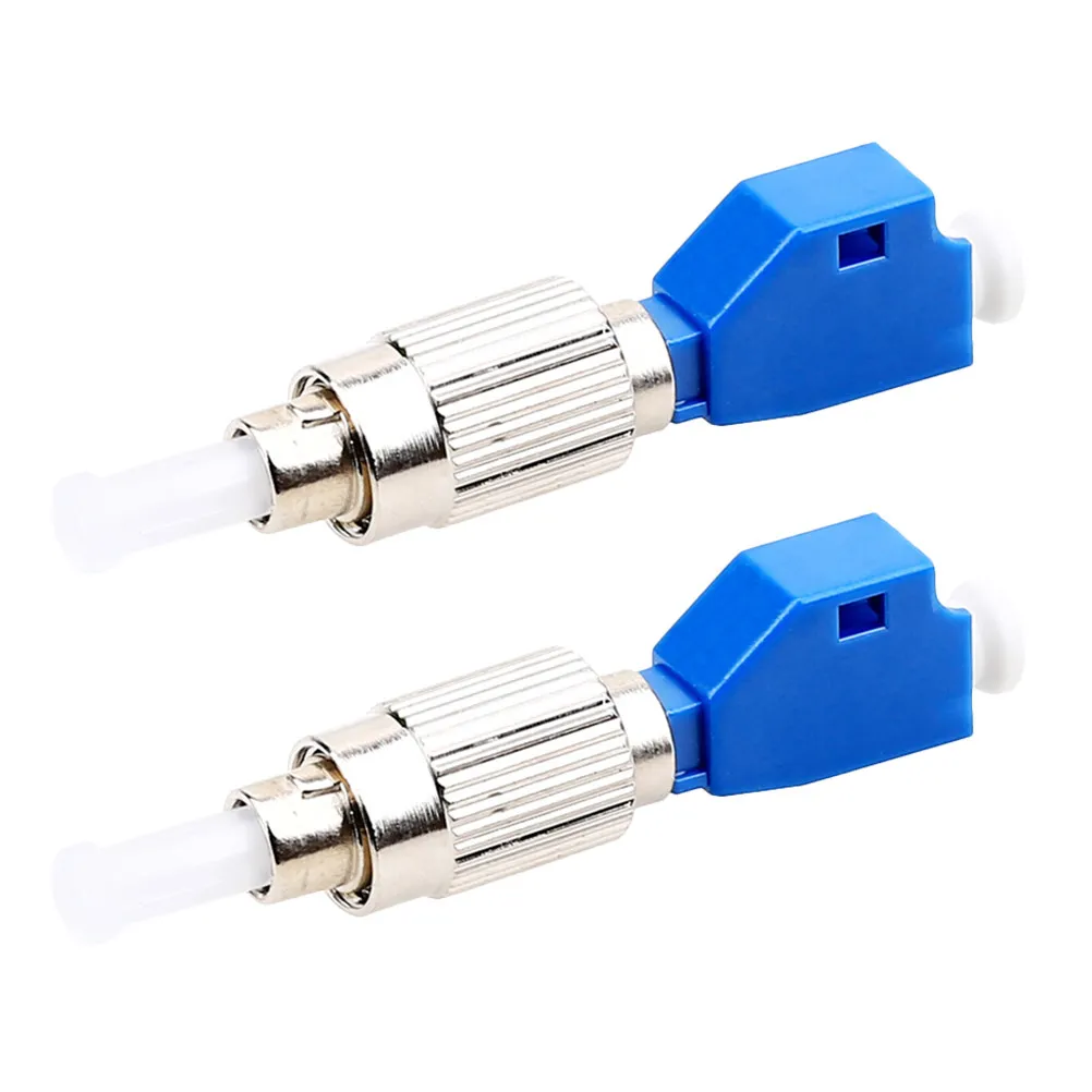 2Pcs Fiber Optic Adapters Fc Male to Lc Female Hybrid Converter Ceramic Metal Noise Suppression Telecom Optical Network