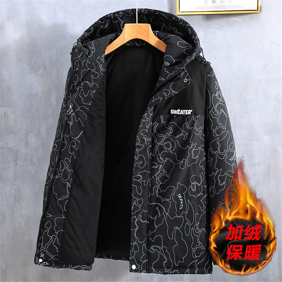 160KG Winter Parkas Men Thick Warm Jacket Coat Plus Size 10XL 11XL Fashion Casual Patchwork Jacket Man Thick Windbreak Outerwear